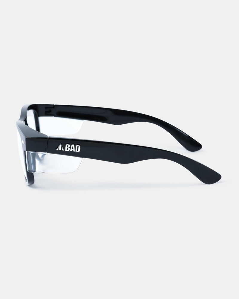 BAD LUCID™ SAFETY GLASSES (BLACK/CLEAR) - BAD WORKWEAR