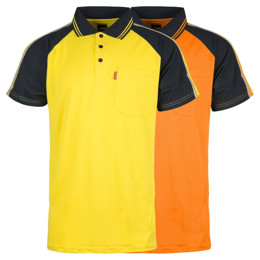 BAD® COTTON HI-VIS S/S POLO SHIRT BREATHABLE UPF50+
