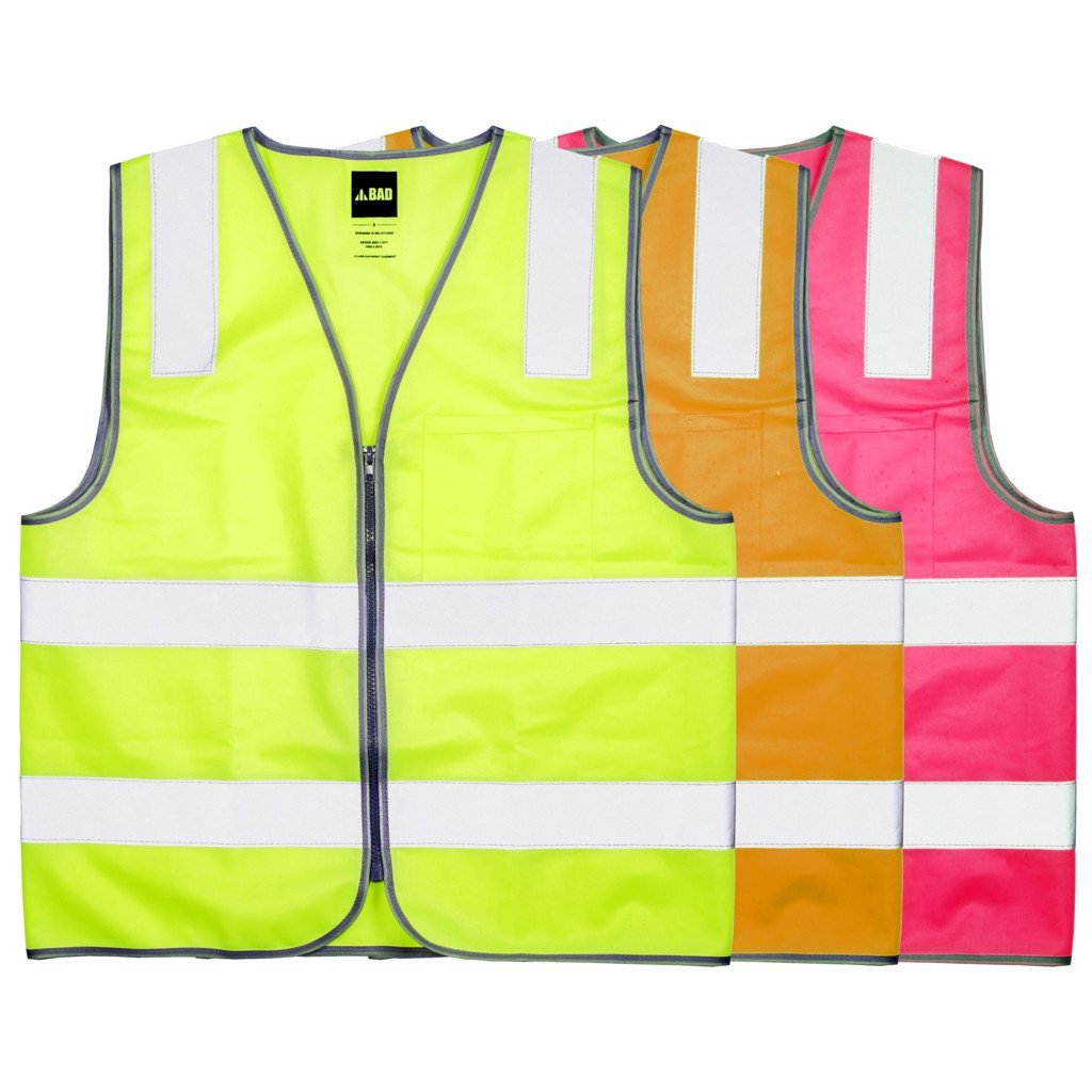 BAD® HI-VIS DAY/NIGHT ZIP SAFETY VEST RAIL APPROVED