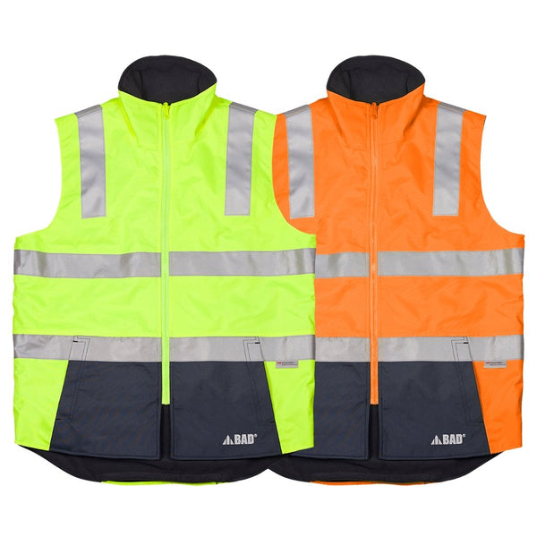 BAD® WATERPROOF REVERSIBLE HI-VIS VEST WITH 3M TAPE