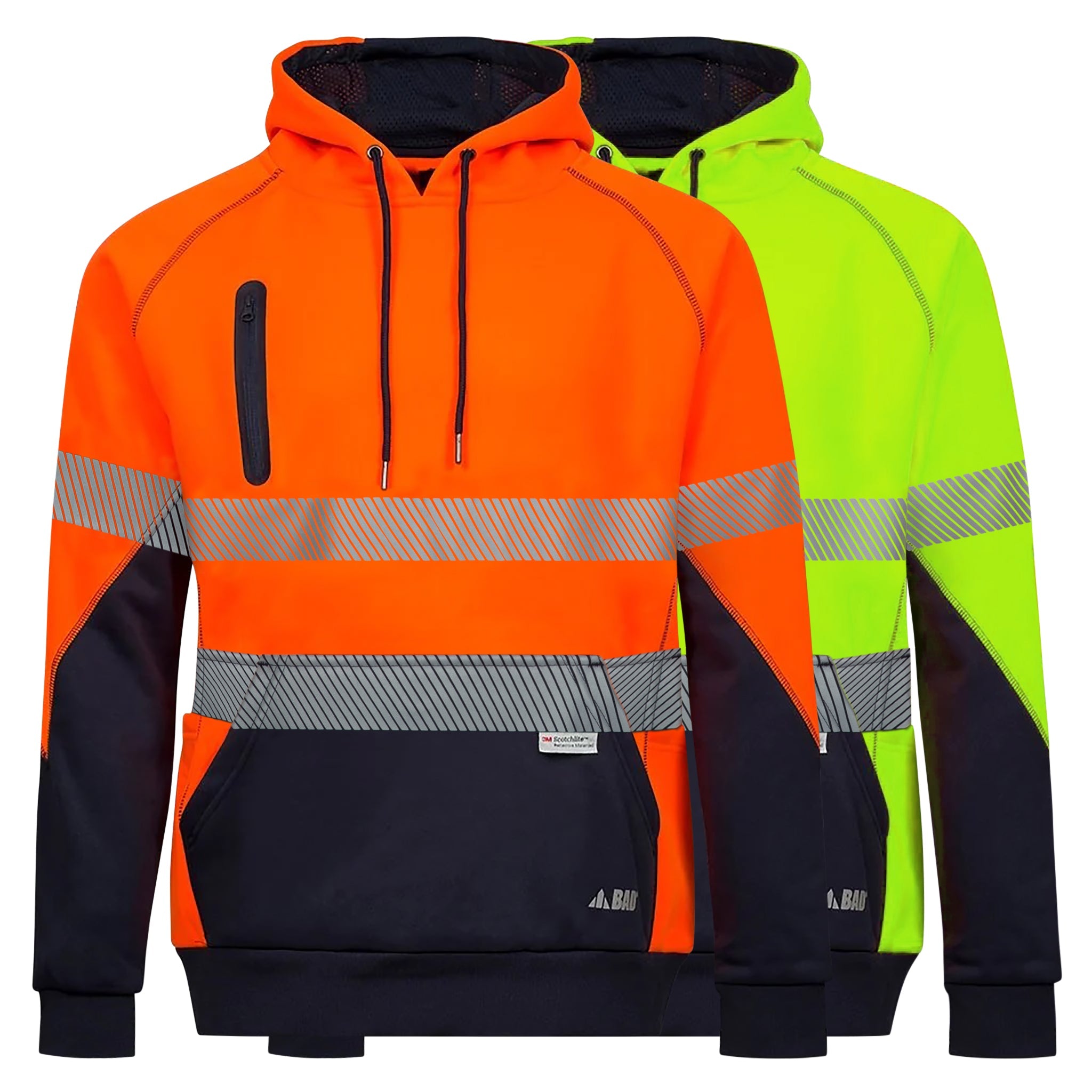 WATERPROOF HI VIS FLEECE HOODIE WITH REFLECTIVE TAPE