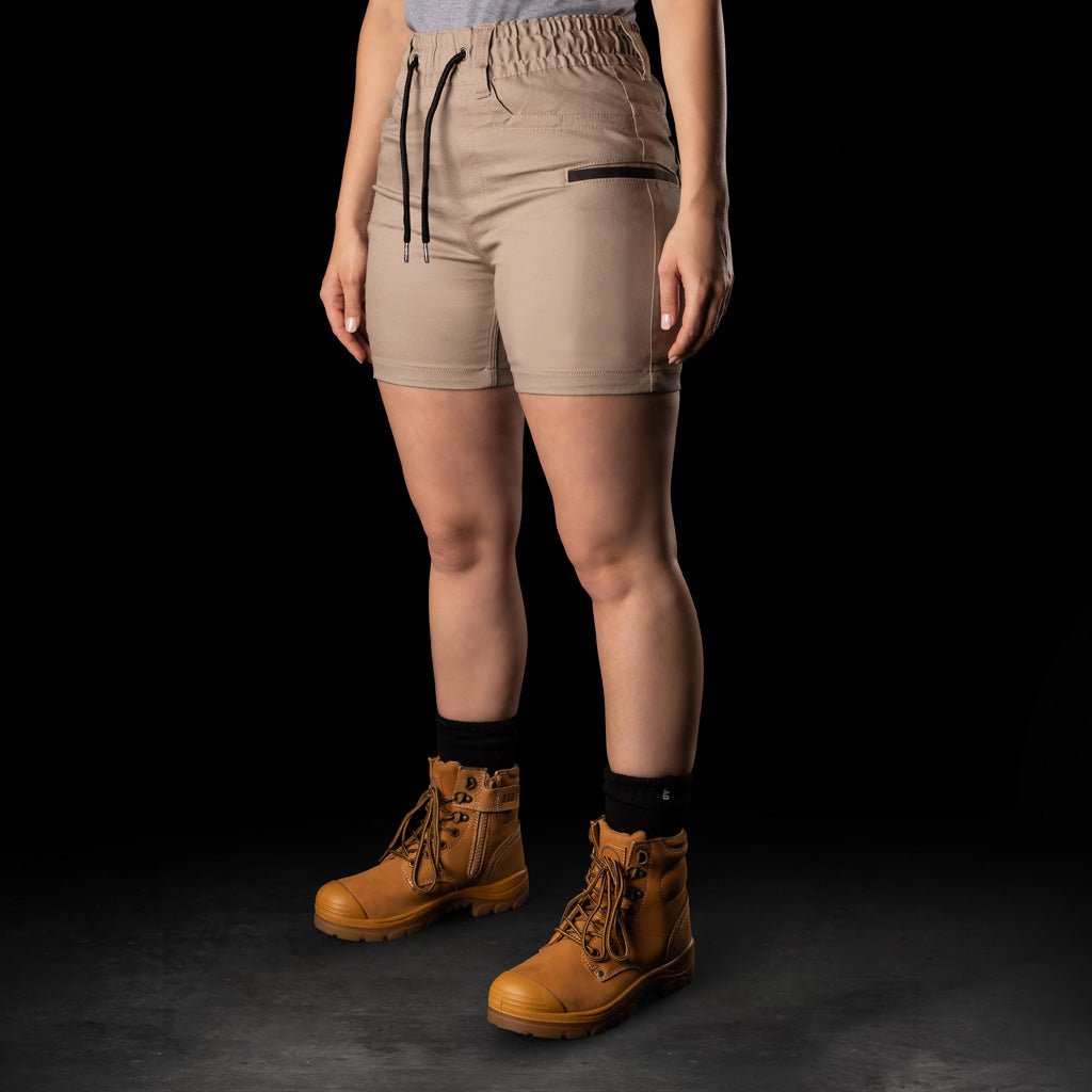 BAD WOMENS SAVIOUR-PRO™ ELASTIC WAIST WORK SHORT SHORTS