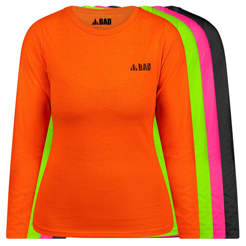 BAD WOMENS TRADEMARK HI VIS L S T SHIRT bad-womens-trademark-hi-vis-l-s-t-shirt