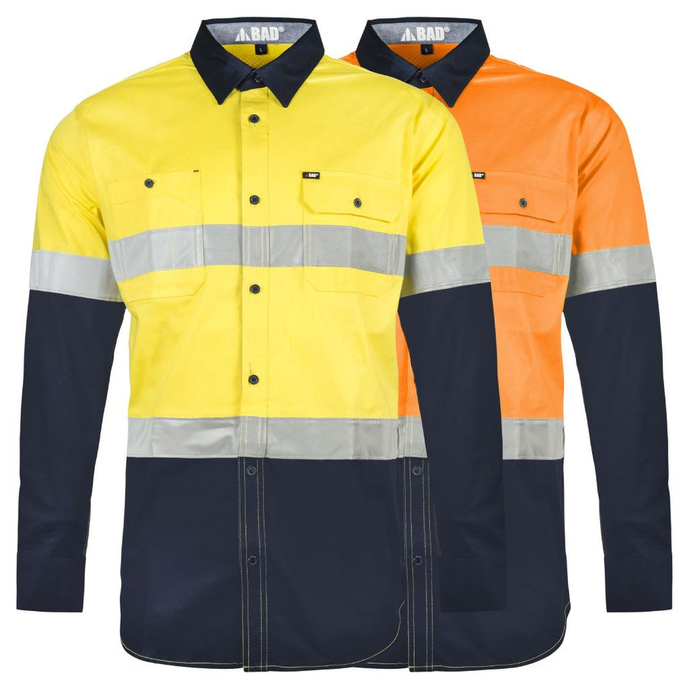 STRETCH L/S HI-VIS SHIRT WITH REFLECTIVE TAPE