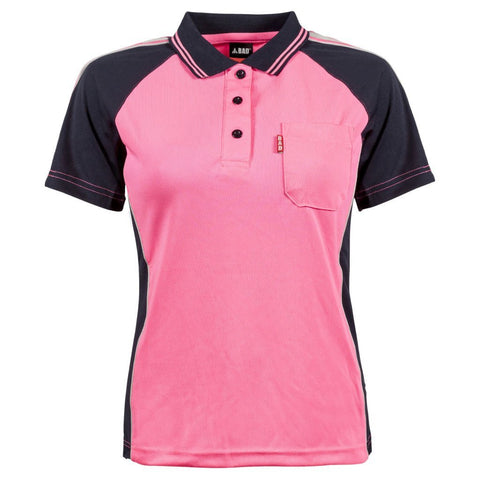 WOMEN'S LIGHT PINK HI VIS WORK POLO SHIRT